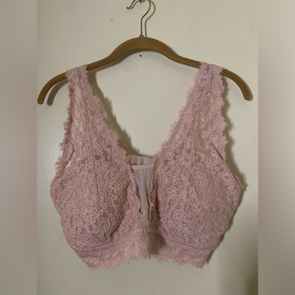 AERIE PINK LACE BRALETTE XL